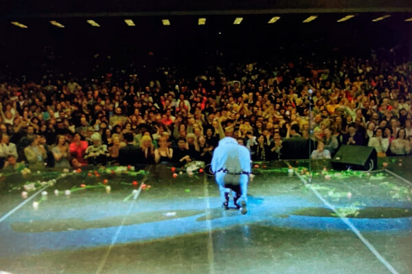 Durante uno de los conciertos de 1997.