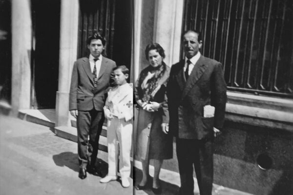 En 1960, Rafael, junto a sus padres, en la Primera Comunión de su hermano pequeño.