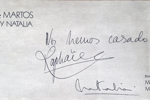 Nota enviada a los medios informando de la boda.